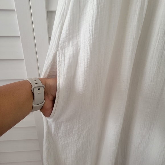 Free People Magda Blue Embroidered White Maxi Dress In Ivory Indigo Size M NWT - Picture 8 of 15